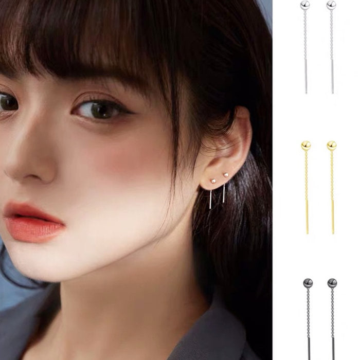 耳にかける ピアス チェーン 揺れる 金属アレルギー対応 引っかかりにくい 痒くならない レディース メンズ Silver925 金属アレルギー シンプル ピアス シルバー ゴールド ブラック
