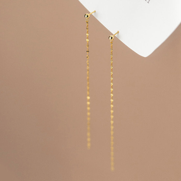 チェーンピアス ロングチェーン Silver925 レディース 20G スタッドピアス シンプル 揺れる 長い 10cmチェーン シルバー ゴールド ゆらゆら ぶらぶら