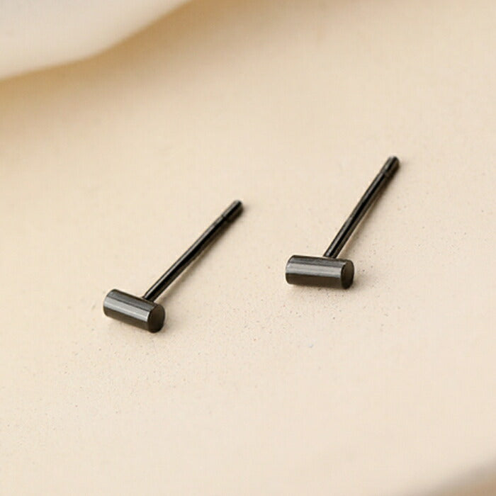 ピアス 小さい バー 円柱 レディース メンズ シルバー ブラック 925 シルバー925 20G 両耳 ペア 2本入 アレルギー 金属アレルギー シンプルピアス セカンドピアス ファーストピアス