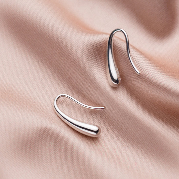 ピアス しずく型 ドロップ ティアドロップ 耳にかける 金属アレルギー対応 フックタイプ レディース シルバー925 シンプル フックピアス 雫 金属アレルギー シック カジュアル オフィス プレゼント 女性 彼女