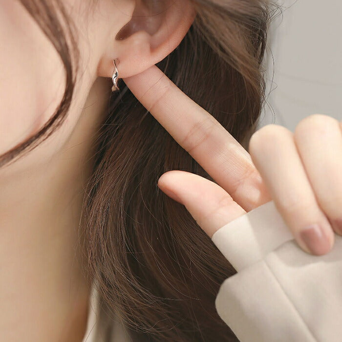 ピアス フープ リングピアス ねじり 金属アレルギー つけっぱなし つけたまま寝られる レディース 1ピース 片耳 Silver925 ゴールド シルバー 925 フープピアス リング メンズ アレルギー アレルギー対応