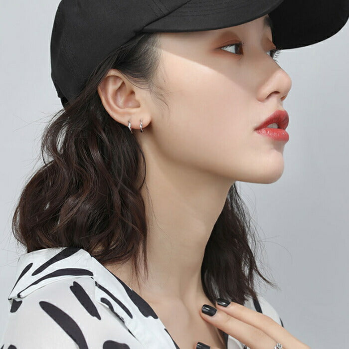 ピアス フープ リングピアス ねじり 金属アレルギー つけっぱなし つけたまま寝られる レディース 1ピース 片耳 Silver925 ゴールド シルバー 925 フープピアス リング メンズ アレルギー アレルギー対応