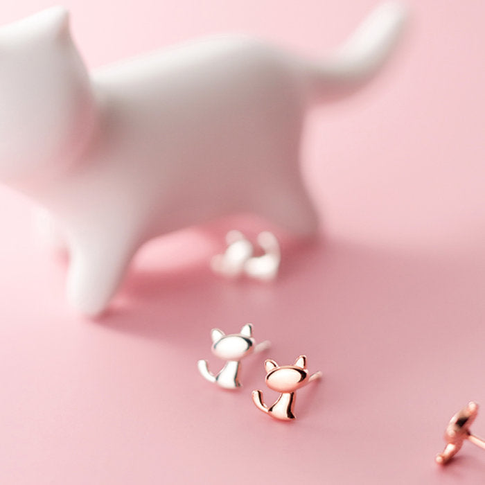 ピアス 猫 ねこ ネコ シンプル キャット 金属アレルギー シルバー 小さめ ミニ シルバー925芯 アレルギー対応 20G 仕事用 小さいピアス ねこピアス 猫ピアス シンプルピアス ネコピアス 軟骨ピアス アレルギー対応ピアス 仕事