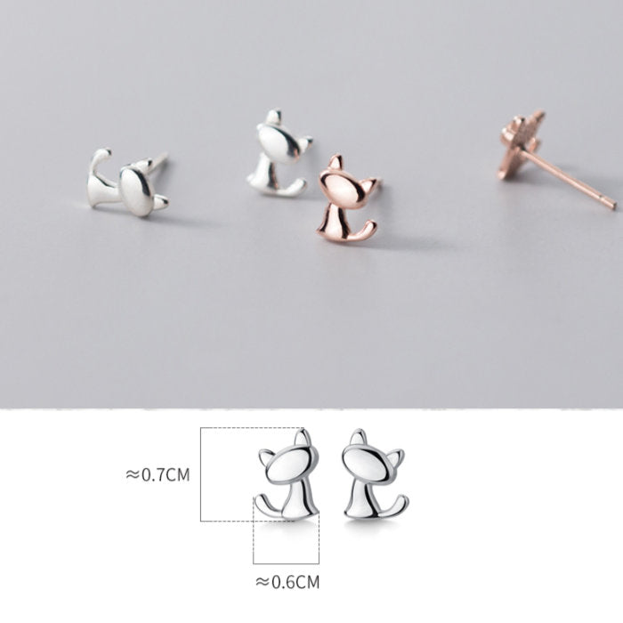 ピアス 猫 ねこ ネコ シンプル キャット 金属アレルギー シルバー 小さめ ミニ シルバー925芯 アレルギー対応 20G 仕事用 小さいピアス ねこピアス 猫ピアス シンプルピアス ネコピアス 軟骨ピアス アレルギー対応ピアス 仕事