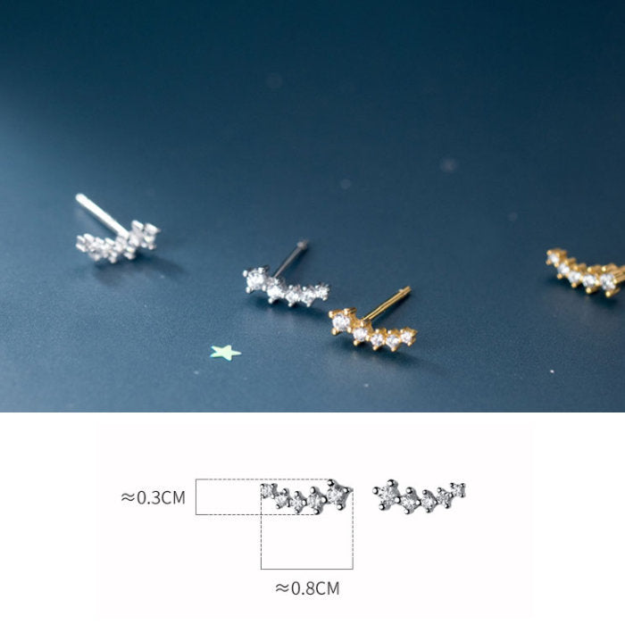 【華奢でかわいい4連ストーンのピアス】 ピアス つけっぱなし 小さい シンプル 軟骨 金属アレルギー シルバー 小さめ ミニ シルバー925 アレルギー対応 20G 仕事用 小さいピアス つけっぱなしピアス シンプルピアス セカンドピアス 軟骨ピアス アレルギー対応ピアス 仕事