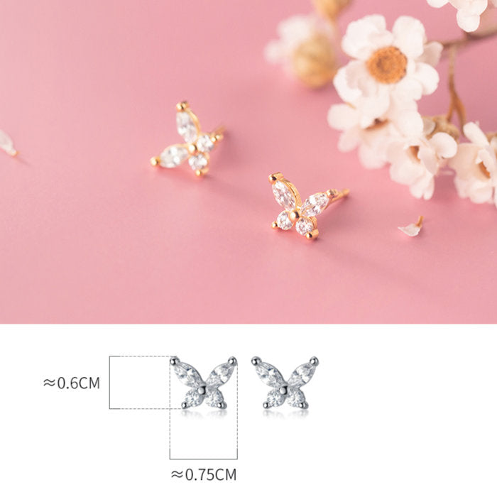 ピアス 蝶 ちょうちょ 小さい シンプル 軟骨 金属アレルギー シルバー 小さめ ミニ シルバー925 アレルギー対応 20G ちょうちょピアス 蝶ピアス つけっぱなしピアス シンプルピアス セカンドピアス 軟骨ピアス アレルギー対応ピアス 仕事