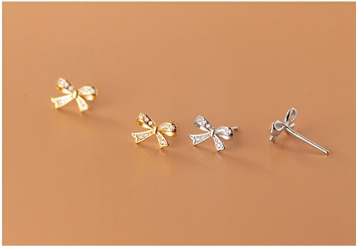 ピアス リボン 小さい シンプル 軟骨 金属アレルギー シルバー 小さめ ミニ シルバー925 アレルギー対応 20G 仕事用 小さいピアス リボンピアス つけっぱなしピアス シンプルピアス セカンドピアス 軟骨ピアス アレルギー対応ピアス 仕事