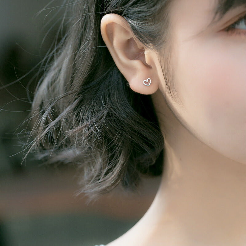 ピアス ハート ローズ つけっぱなし 小さい シンプル 軟骨 金属アレルギー シルバー 小さめ ミニ シルバー925 アレルギー対応 20G 仕事用 小さいピアス ハートピアス つけっぱなしピアス シンプルピアス セカンドピアス 仕事