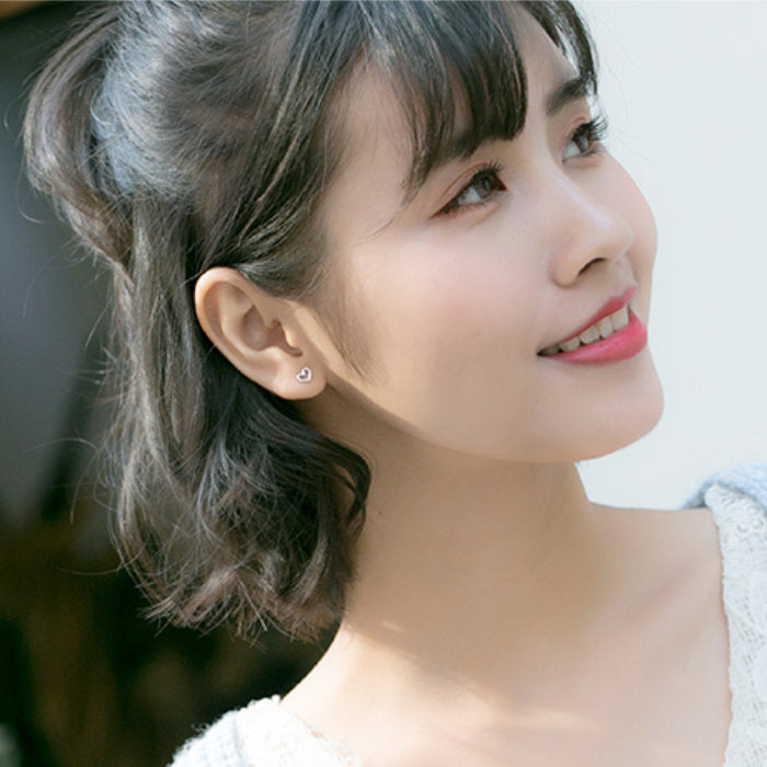 ピアス ハート ローズ つけっぱなし 小さい シンプル 軟骨 金属アレルギー シルバー 小さめ ミニ シルバー925 アレルギー対応 20G 仕事用 小さいピアス ハートピアス つけっぱなしピアス シンプルピアス セカンドピアス 仕事