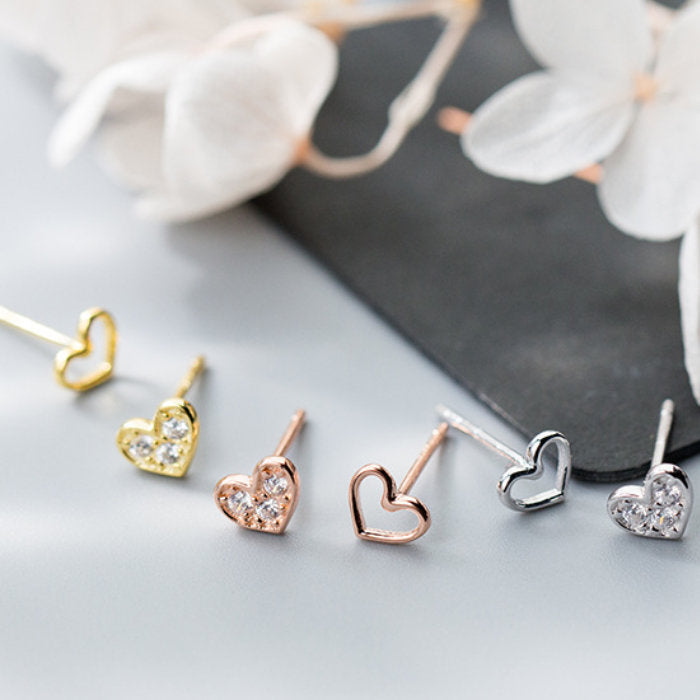 ピアス ハート ローズ つけっぱなし 小さい シンプル 軟骨 金属アレルギー シルバー 小さめ ミニ シルバー925 アレルギー対応 20G 仕事用 小さいピアス ハートピアス つけっぱなしピアス シンプルピアス セカンドピアス 仕事