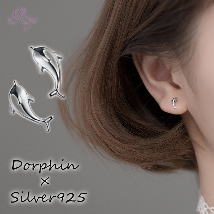 ピアス イルカ つけっぱなし 小さい シンプル 軟骨 金属アレルギー シルバー 小さめ シルバー925 アレルギー対応 20G 仕事用 小さいピアス イルカピアス つけっぱなしピアス シンプルピアス セカンドピアス アレルギー対応ピアス 仕事