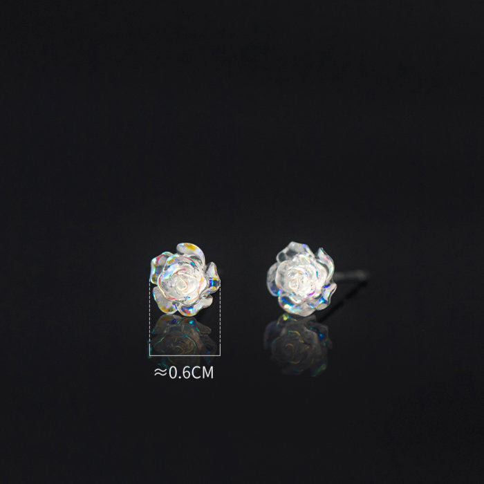 ピアス 薔薇 小さい バラ シルバー925ピアスキャッチ1組セット シンプル 軟骨 金属アレルギー シルバー 小さめ ミニ シルバー925 アレルギー対応 20G 仕事用 小さいピアス ばらピアス 薔薇ピアス アレルギー対応ピアス 仕事