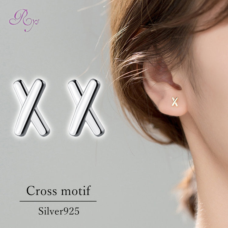 ピアス クロス 小さい シンプル 軟骨 金属アレルギー シルバー 小さめ ミニ シルバー925 アレルギー対応 20G 仕事用 小さいピアス クロスピアス つけっぱなしピアス シンプルピアス セカンドピアス 軟骨ピアス アレルギー対応ピアス 仕事