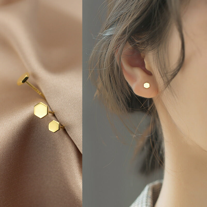 ピアス 六角 つけっぱなし 小さい シンプル 軟骨 金属アレルギー シルバー 小さめ ミニ シルバー925 アレルギー対応 20G 仕事用 小さいピアス 六角ピアス つけっぱなしピアス シンプルピアス セカンドピアス アレルギー対応ピアス 仕事