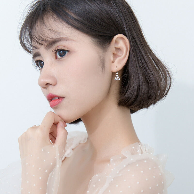 ピアス フック キュービックジルコニア 小さい 揺れる シンプル 軟骨 金属アレルギー シルバー 小さめ ミニ シルバー925 アレルギー対応 20G 仕事用 揺れるピアス ゆらゆらピアス フックピアス シンプルピアス アレルギー対応ピアス 仕事