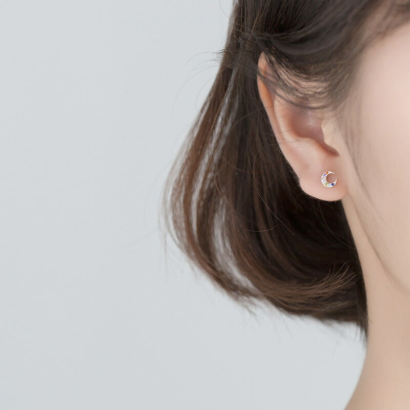 ピアス ムーン 小さい 月 シンプル 軟骨 金属アレルギー シルバー 小さめ ミニ シルバー925 アレルギー対応 20G 仕事用 ムーンピアス 月ピアス つけっぱなしピアス シンプルピアス セカンドピアス 軟骨ピアス アレルギー対応ピアス 仕事