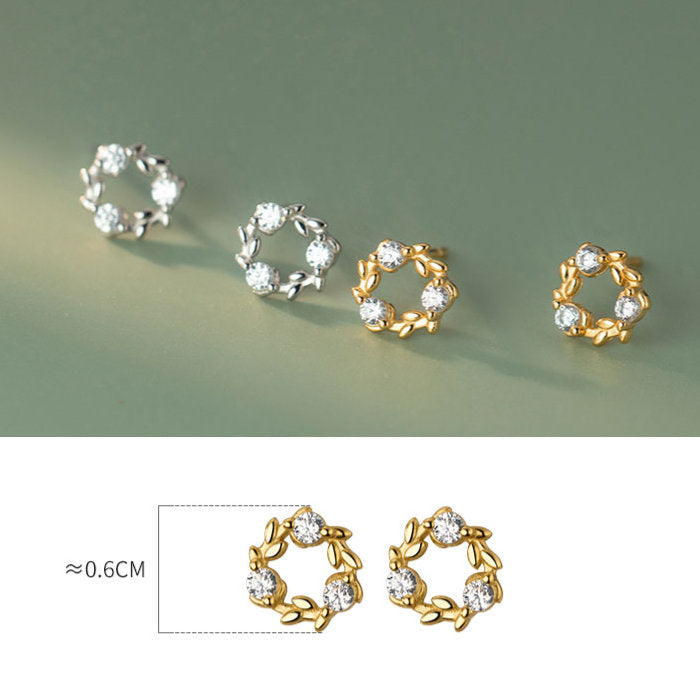 ピアス 花 草 冠 シンプル 花冠 金属アレルギー シルバー 小さめ ミニ シルバー925 アレルギー対応 20G 仕事用 小さいピアス 花ピアス 草ピアス シンプルピアス セカンドピアス 軟骨ピアス アレルギー対応ピアス 仕事