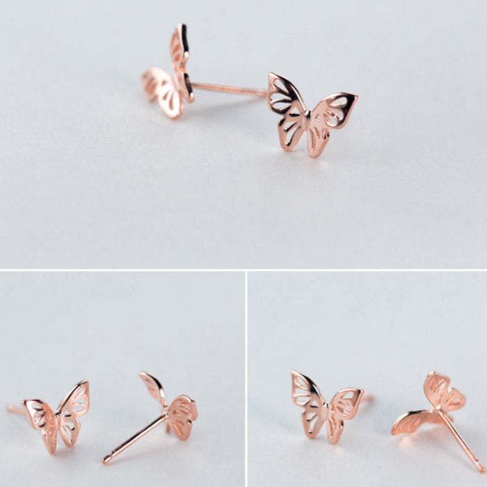 ピアス つけっぱなし 蝶々 ちょうちょ シンプル 軟骨 金属アレルギー シルバー 小さめ ミニ シルバー925 アレルギー対応 20G 仕事用 小さいピアス 極小ピアス つけっぱなしピアス シンプルピアス アレルギー対応ピアス 仕事