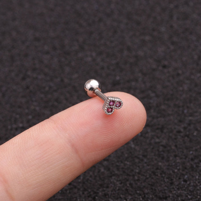 ボディピアス 16G 1P ハート つけっぱなし 小さい 極小 軟骨 ステンレス 小さめ 小さい ピアス 片耳用 シルバー ゴールド ラブレット スタッドピアス ストレートバーベル