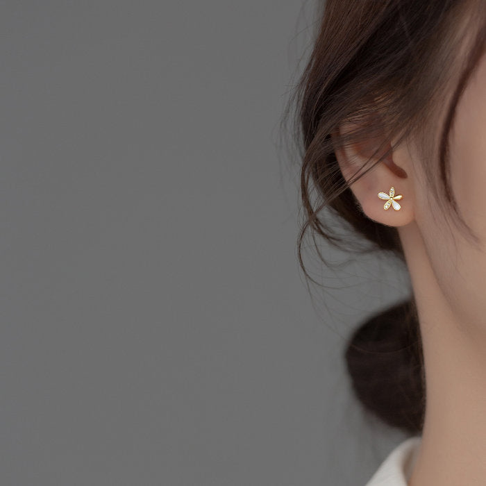 ピアス フラワー 花 ゴールド 20G シンプル 軟骨 金属アレルギー シルバー 小さめ ミニ シルバー925 アレルギー対応 仕事用 シンプルピアス セカンドピアス 軟骨ピアス 仕事