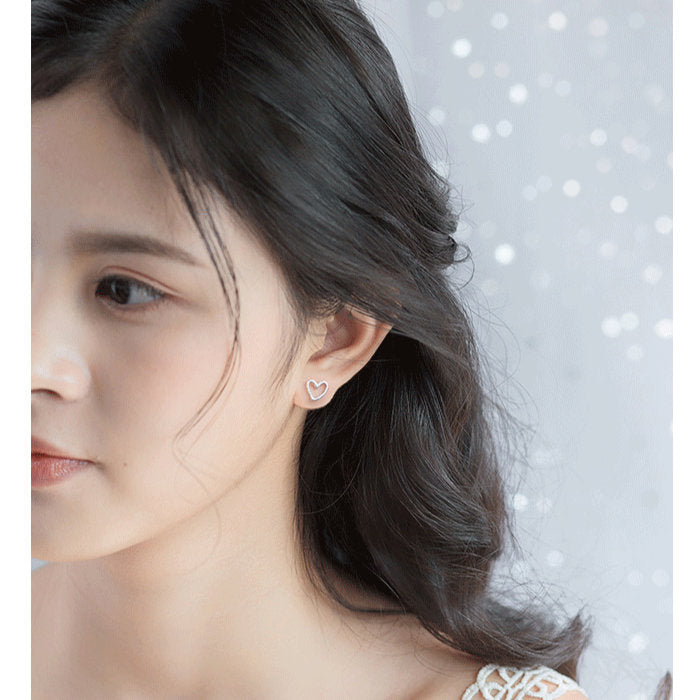 ピアス ハート 小さい シルバー925 シンプル 軟骨 金属アレルギー シルバー 小さめ マット Silver925 アレルギー対応 20G 仕事用 小さいピアス シンプルピアス セカンドピアス 軟骨ピアス 仕事