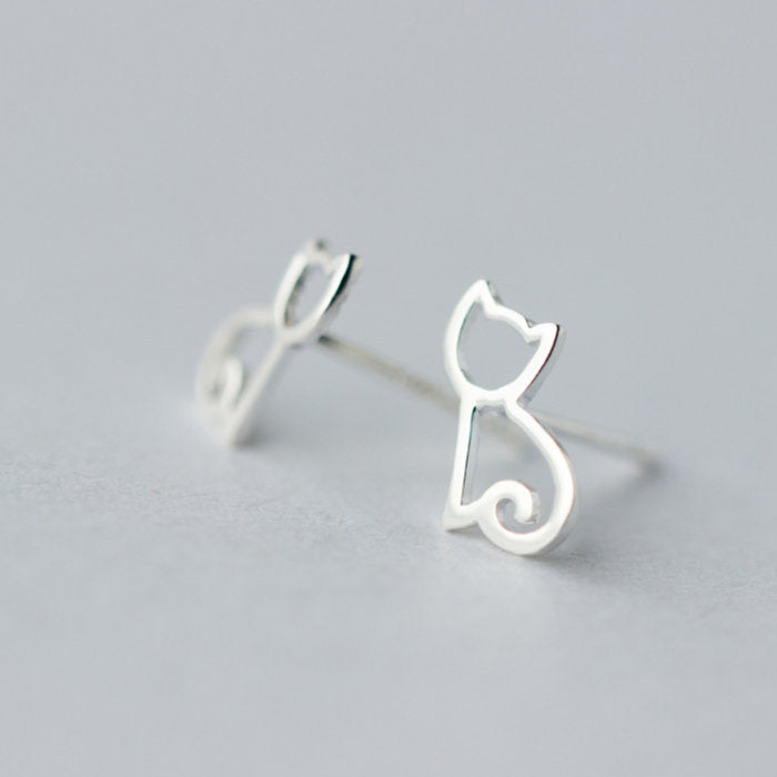 ピアス 猫 小さい シンプル 軟骨 金属アレルギー シルバー 小さめ ミニ シルバー925 アレルギー対応 20G 仕事用 小さいピアス シンプルピアス セカンドピアス 軟骨ピアス 仕事