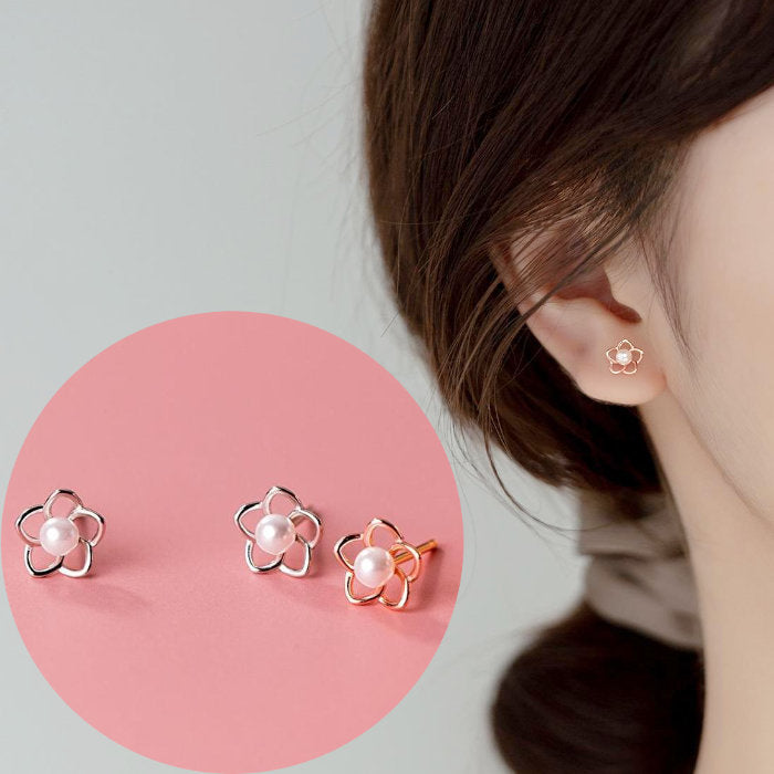 ピアス 花 フラワー つけっぱなし 小さい シンプル 軟骨 金属アレルギー シルバー 小さめ ミニ シルバー925 アレルギー対応 20G 仕事用 小さいピアス シンプルピアス セカンドピアス 軟骨ピアス 仕事