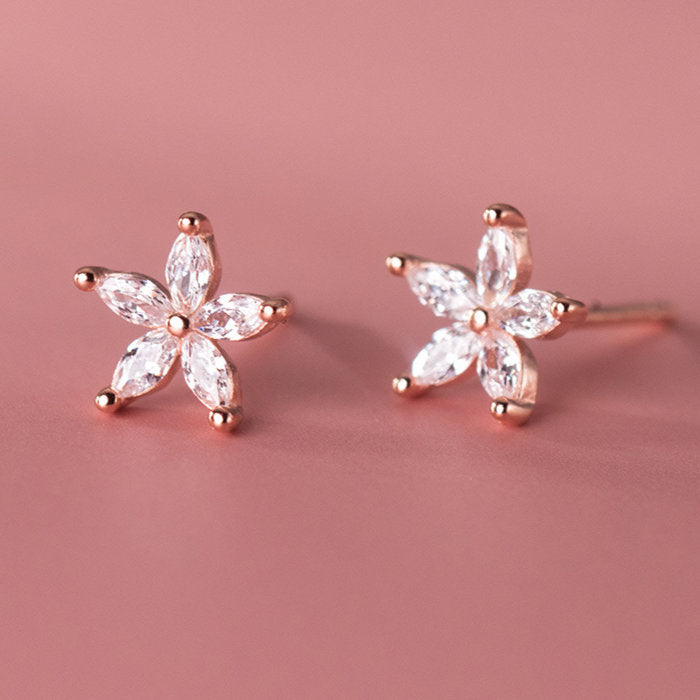 ピアス フラワー 花 ローズ シンプル 軟骨 金属アレルギー シルバー 小さめ ミニ シルバー925 アレルギー対応 20G 仕事用 小さいピアス シンプルピアス セカンドピアス 軟骨ピアス 仕事