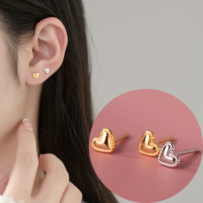 ピアス ハート 小さい シンプル シルバー ゴールド 軟骨 金属アレルギー シルバー 小さめ ミニ シルバー925 アレルギー対応 20G 仕事用 小さいピアス シンプルピアス セカンドピアス 軟骨ピアス 仕事