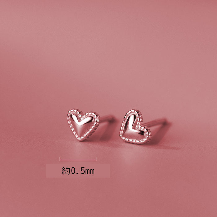 ピアス ハート 小さい シンプル シルバー ゴールド 軟骨 金属アレルギー シルバー 小さめ ミニ シルバー925 アレルギー対応 20G 仕事用 小さいピアス シンプルピアス セカンドピアス 軟骨ピアス 仕事