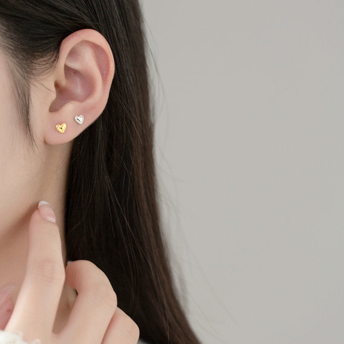 ピアス ハート 小さい シンプル シルバー ゴールド 軟骨 金属アレルギー シルバー 小さめ ミニ シルバー925 アレルギー対応 20G 仕事用 小さいピアス シンプルピアス セカンドピアス 軟骨ピアス 仕事