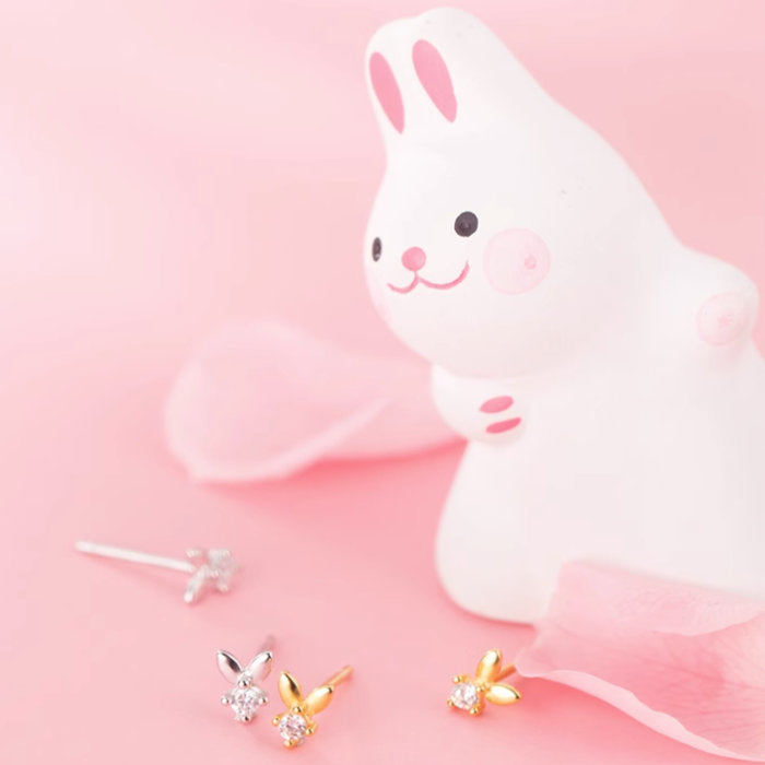 ピアス うさぎ ウサギ 小さい 兎 シンプル 軟骨 金属アレルギー シルバー 小さめ ミニ シルバー925 アレルギー対応 20G 仕事用 小さいピアス シンプルピアス セカンドピアス 軟骨ピアス 仕事