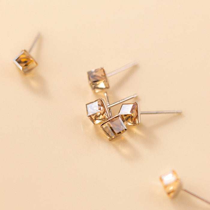 ピアス スクエアストーン 小さい シンプル 軟骨 金属アレルギー シルバー 小さめ ミニ シルバー925 アレルギー対応 20G 仕事用 小さいピアス シンプルピアス セカンドピアス 軟骨ピアス 仕事