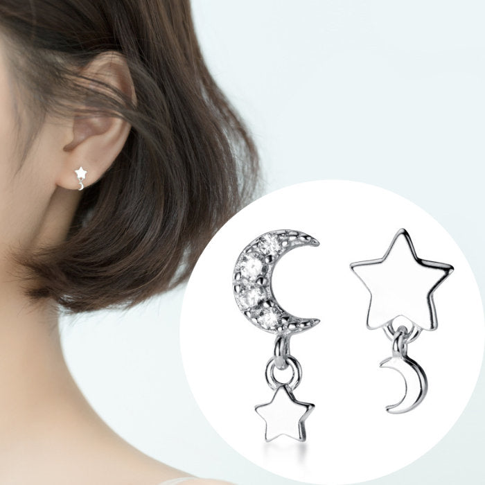 ピアス スター ムーン 星 月 小さい シンプル 軟骨 金属アレルギー シルバー 小さめ ミニ シルバー925ポスト アレルギー対応 20G 仕事用 小さいピアス シンプルピアス セカンドピアス 軟骨ピアス 仕事