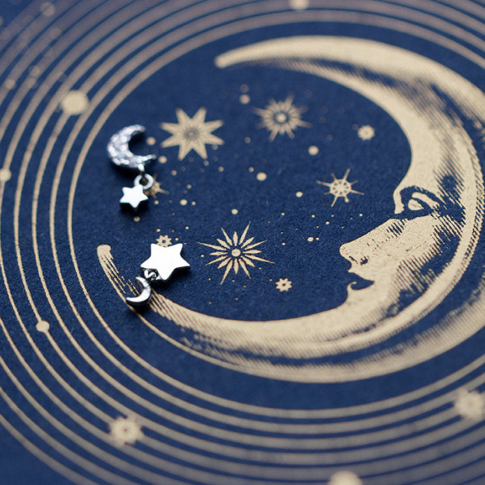 ピアス スター ムーン 星 月 小さい シンプル 軟骨 金属アレルギー シルバー 小さめ ミニ シルバー925ポスト アレルギー対応 20G 仕事用 小さいピアス シンプルピアス セカンドピアス 軟骨ピアス 仕事