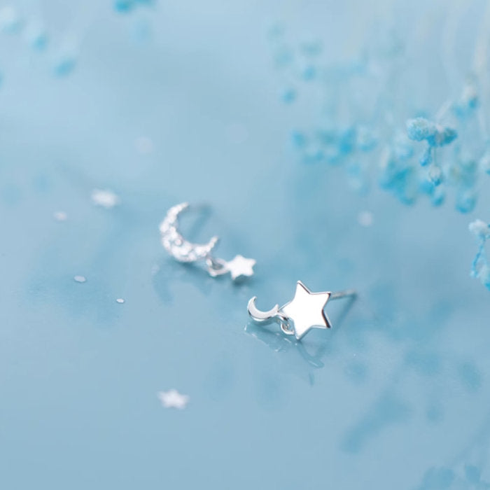 ピアス スター ムーン 星 月 小さい シンプル 軟骨 金属アレルギー シルバー 小さめ ミニ シルバー925ポスト アレルギー対応 20G 仕事用 小さいピアス シンプルピアス セカンドピアス 軟骨ピアス 仕事