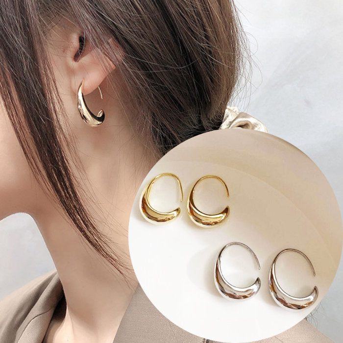 ピアス シルバー ゴールド フック 大きい 大きめ 20G 2ピース シンプルピアス フックピアス 韓国