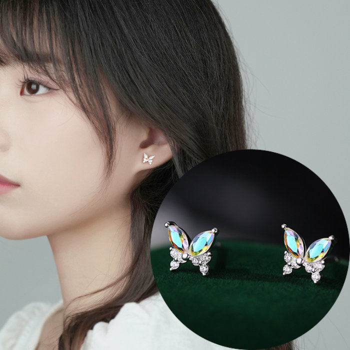 ピアス 蝶々 ちょうちょ 小さい シンプル 軟骨 金属アレルギー シルバー 小さめ ミニ シルバー925 アレルギー対応 20G 仕事用 小さいピアス シンプルピアス セカンドピアス 軟骨ピアス 仕事