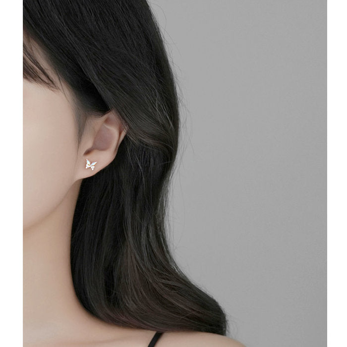 ピアス 蝶々 ちょうちょ 小さい シンプル 軟骨 金属アレルギー シルバー 小さめ ミニ シルバー925 アレルギー対応 20G 仕事用 小さいピアス シンプルピアス セカンドピアス 軟骨ピアス 仕事