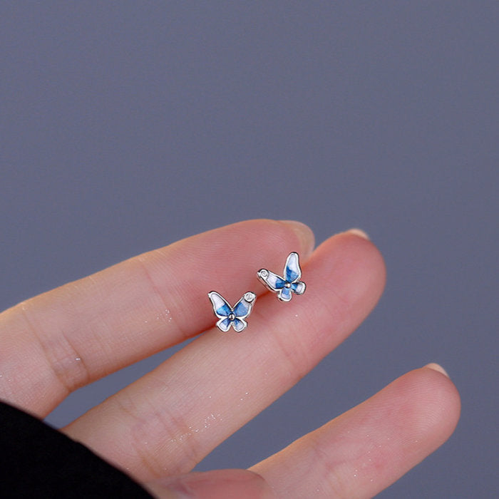 ピアス 蝶々 ちょうちょ 小さい シンプル 軟骨 金属アレルギー シルバー 小さめ ミニ シルバー999 アレルギー対応 20G 仕事用 小さいピアス シンプルピアス セカンドピアス 軟骨ピアス 仕事