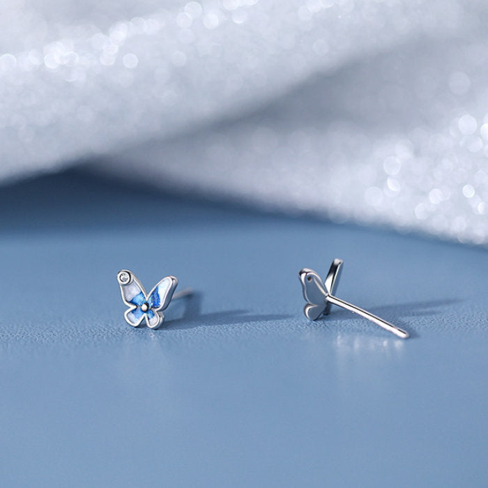 ピアス 蝶々 ちょうちょ 小さい シンプル 軟骨 金属アレルギー シルバー 小さめ ミニ シルバー999 アレルギー対応 20G 仕事用 小さいピアス シンプルピアス セカンドピアス 軟骨ピアス 仕事