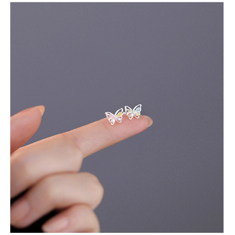 ピアス 蝶々 ちょうちょ つけっぱなし 小さい シンプル 軟骨 金属アレルギー シルバー925 アレルギー対応 20G 仕事用 小さいピアス つけっぱなしピアス シンプルピアス セカンドピアス