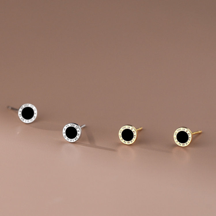 ピアス ローマ数字 クロック 時計 シルバー ゴールド 小さい シンプル 軟骨 金属アレルギー シルバー925 アレルギー対応 20G 仕事用 小さいピアス シンプルピアス セカンドピアス