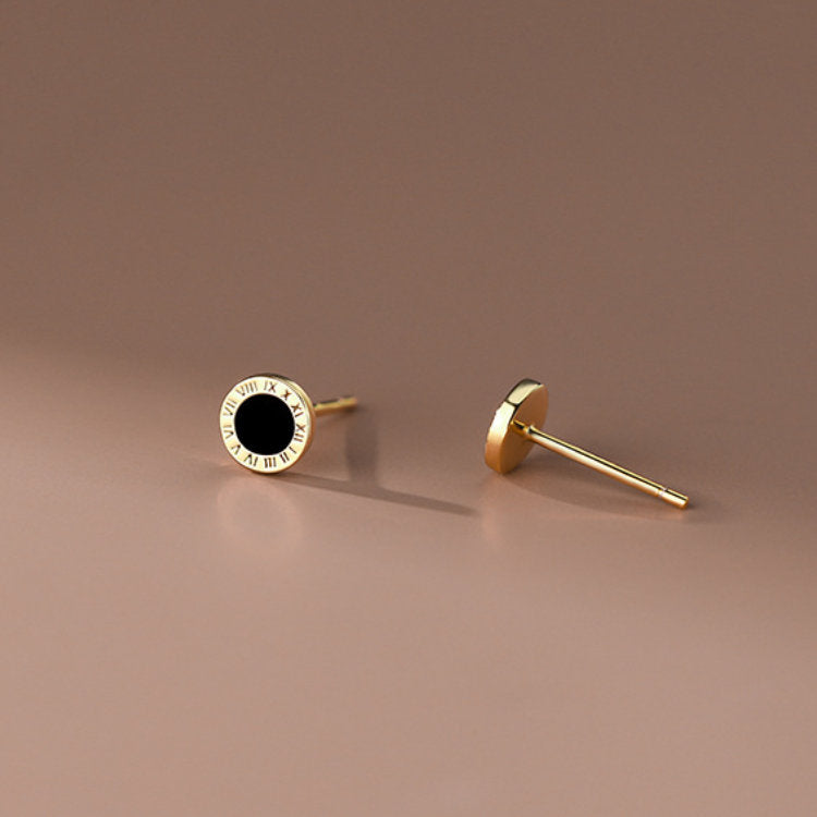 ピアス ローマ数字 クロック 時計 シルバー ゴールド 小さい シンプル 軟骨 金属アレルギー シルバー925 アレルギー対応 20G 仕事用 小さいピアス シンプルピアス セカンドピアス