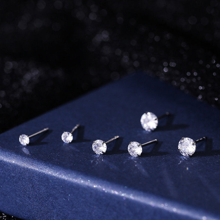 ピアス キュービックジルコニア 小さい シンプル 軟骨 金属アレルギー シルバー999 アレルギー対応 20G 仕事用 小さいピアス シンプルピアス セカンドピアス