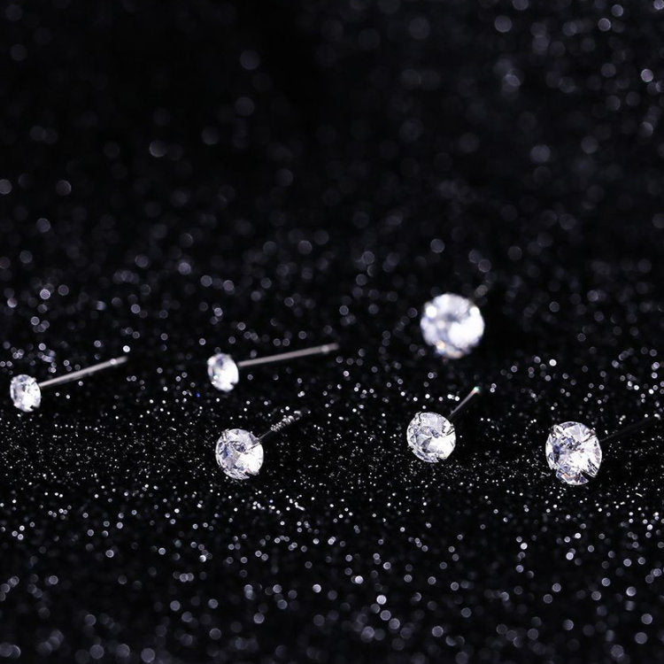 ピアス キュービックジルコニア 小さい シンプル 軟骨 金属アレルギー シルバー999 アレルギー対応 20G 仕事用 小さいピアス シンプルピアス セカンドピアス