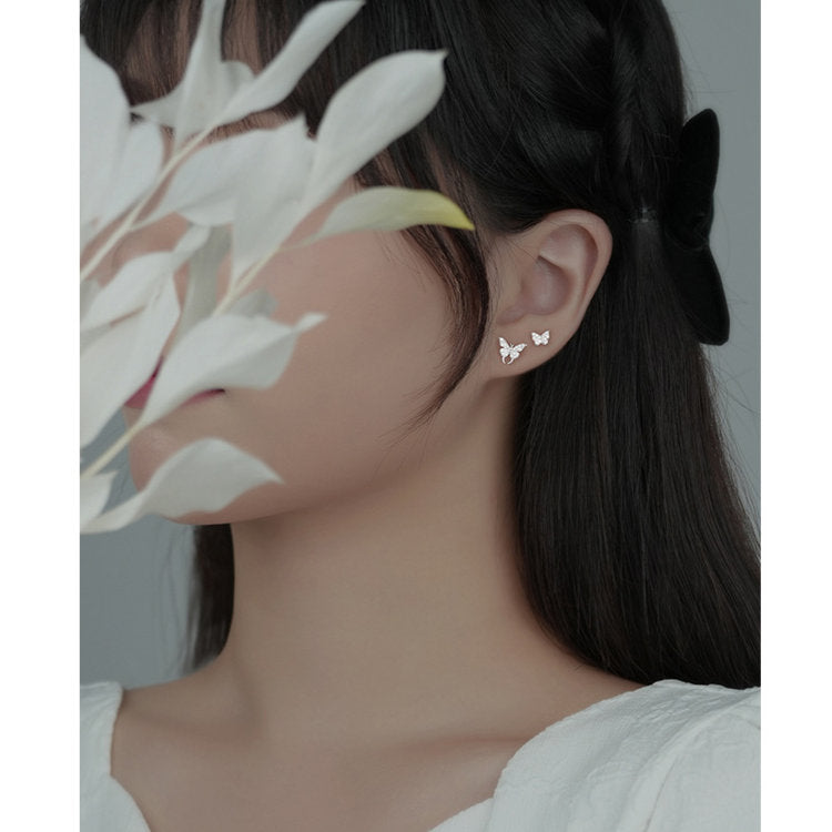 ピアス 蝶々 ちょうちょ 選べる3種 小さい シンプル 軟骨 金属アレルギー シルバー999 アレルギー対応 20G 仕事用 小さいピアス シンプルピアス セカンドピアス
