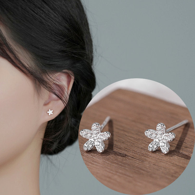 ピアス 花 フラワー 小さい シンプル 軟骨 金属アレルギー シルバー999 アレルギー対応 20G 仕事用 小さいピアス シンプルピアス セカンドピアス