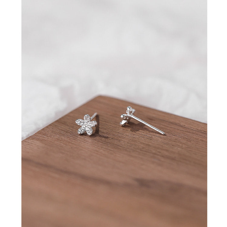 ピアス 花 フラワー 小さい シンプル 軟骨 金属アレルギー シルバー999 アレルギー対応 20G 仕事用 小さいピアス シンプルピアス セカンドピアス