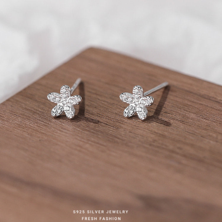 ピアス 花 フラワー 小さい シンプル 軟骨 金属アレルギー シルバー999 アレルギー対応 20G 仕事用 小さいピアス シンプルピアス セカンドピアス